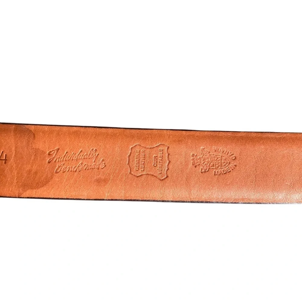 Descente Bisonte Men's Brown Leather Belt Size 40 Made In Canada